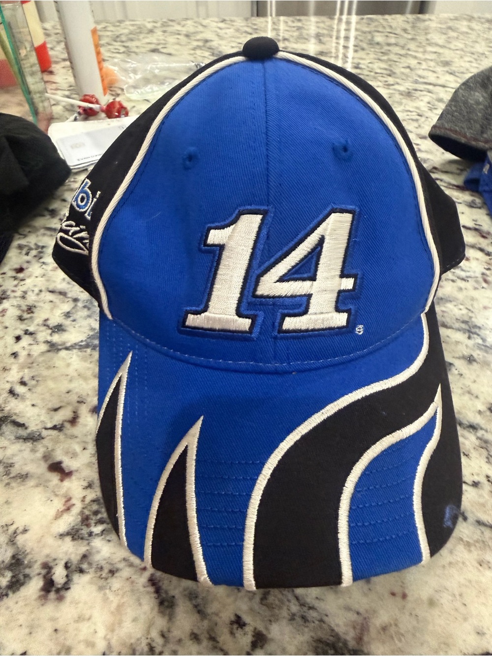Nascar Blue Black White #14 Racing Cap